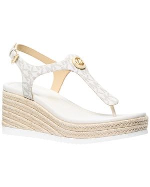 Michael Kors Val Thong Wedge Sandals - White