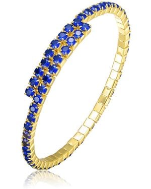 Rachel Glauber Colored Cubic Zirconia Tennis Bracelet - Blue