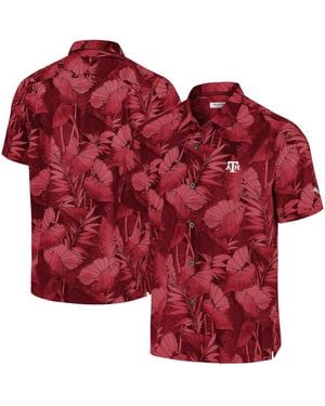 Tommy Bahama Texas A M aggies Big Tall Coast Nuevo Fronds Islandzone Button-up Shirt - Red