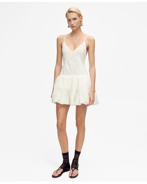 Mango Balloon-effect Textured Dress - White