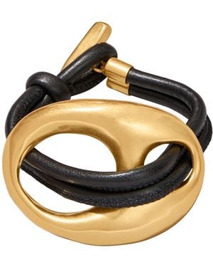 Donna Karan 24k -plated Mariner Leather Flex Bracelet - Metallic