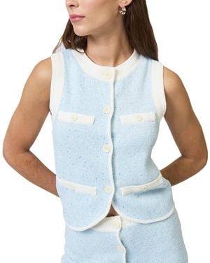 Central Park West Celeste Tweed Yarn Vest - Blue