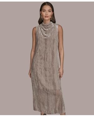 Donna Karan Sleeveless A-line Dress - Brown