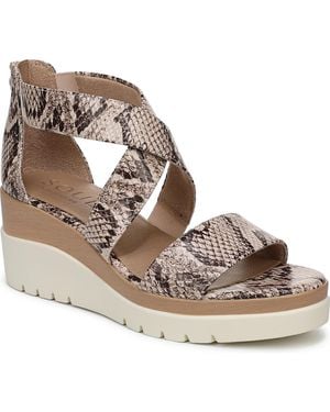 Naturalizer Goodtimes Ankle Strap Wedge Sandals - Metallic