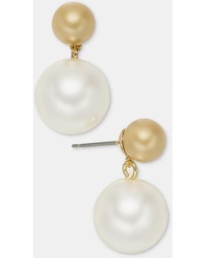 Charter Club Bead & Imitation Pearl Drop Earrings - White