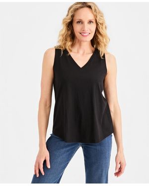 Style & Co. V-neck Tank Top - Black