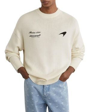 Reiss Maddox Merino Wool Mclaren Racing Crewneck Sweater - Gray