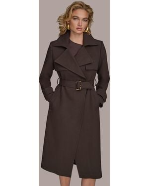 Donna Karan Belted Notched-collar Trench Coat - Brown