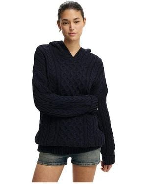 Cotton On Oversized Cable Hoody - Black