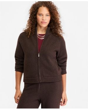 On 34th Mock-neck Sweater Track Jacket - Brown