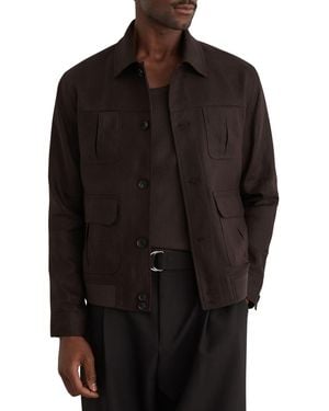 Reiss Adam Linen Four-pocket Jacket - Black