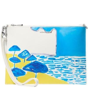 Michael Kors Michael Printed Convertible Zip-top Wristlet Handbag - Blue