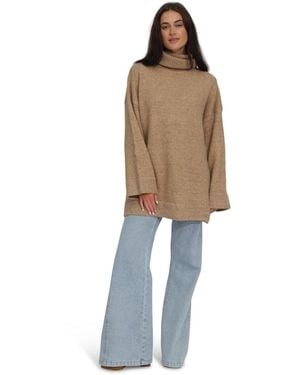 Belle & Bloom Belle And Bloom Cuddle Me Oversized Tunic Sweater - Natural