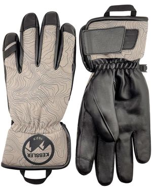 KESSLER Waterproof Ergo Grip Leather Palm Snow Gloves "aspen" - Black