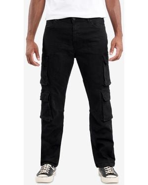 Xray Jeans Straight Fit Cargo Jeans - Black