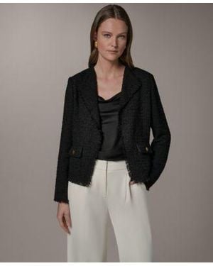 Donna Karan Open Front Long Sleeve Blazer - Brown