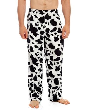 Leveret Print Micro Fleece Pants - Black