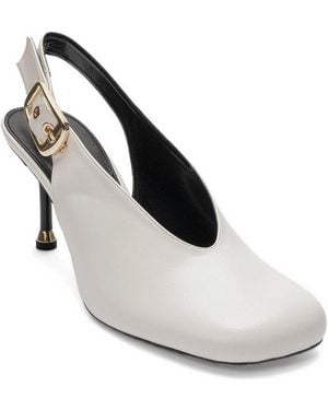 Prologue Shoes Flaris Slingback Stiletto Pump - White