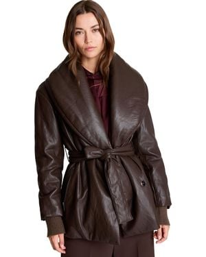 Kenneth Cole Shawl Collar Belted Coat - Brown