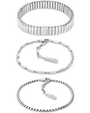 Calvin Klein 3-pc. Set Stacked Bracelets - White