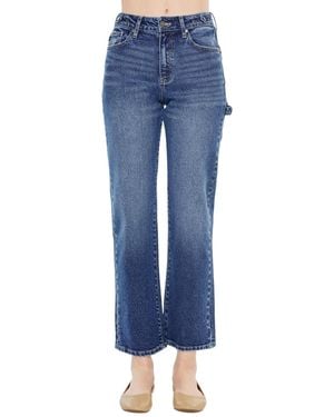 Kancan Ashley High Rise True Straight Jeans - Blue