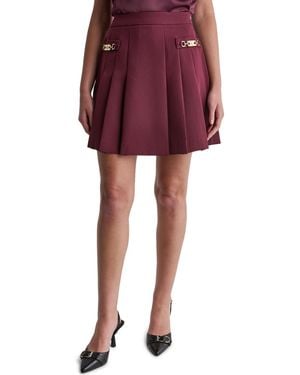 BCBGMAXAZRIA Pleated High-waisted Mini Skirt - Red