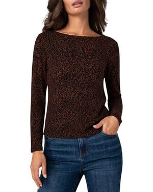 Liverpool Los Angeles Long-sleeve Boat Neck Jersey-knit Blouse - Black