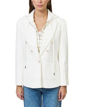 Central Park West Nevada Stripe Sweater Dickey Jacket - White