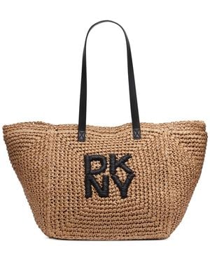 DKNY Paloma Woven Tote - Brown