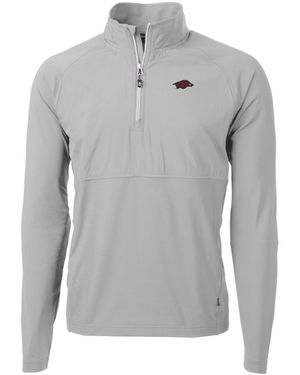 Cutter & Buck Arkansas Razorbacks Adapt Eco Knit Hybrid Quarter-zip Pullover Sweatshirt - Gray