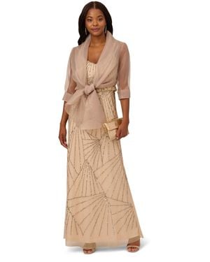 Adrianna Papell Organza Wrap Jacket - Multicolor