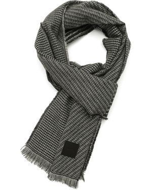 Calvin Klein Mixed Pattern Yarn Dye Scarf - Black