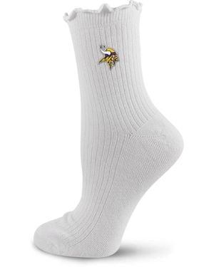 Pro Compression Minnesota Vikings Lettuce-edge Quarter Socks - White