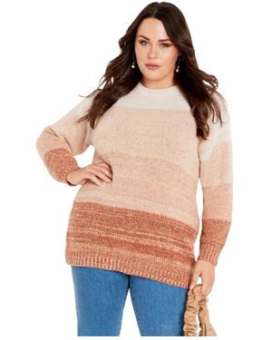 Avenue Reese Ribbed Knit Sweater - Orange