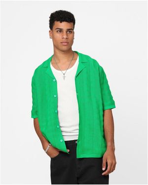 Xxiii Lorenzo Knit Button Up Shirt - Green