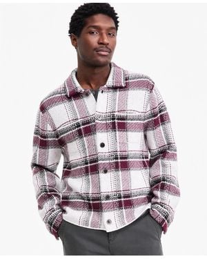 Sun & Stone Sun + Stone Connor Plaid Sweater Long-sleeve Shirt Jacket - Gray