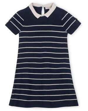 Hope & Henry Big Girls Organic Short Sleeve Milano Sweater Dress - Blue