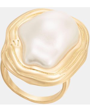 INC International Concepts Imitation Pearl Statement Ring - Natural
