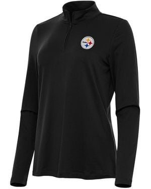 Antigua Pittsburgh Steelers Reprocess Quarter-zip Top - Black
