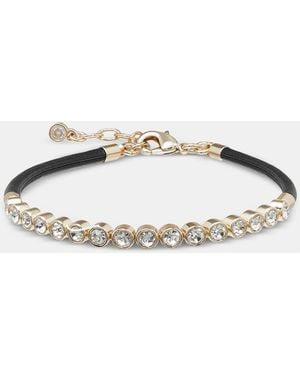 On 34th Crystal Cord Flex Bracelet - Metallic