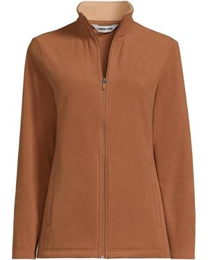 Lands' End Anyweather Fleece Full Zip Jacket - Brown