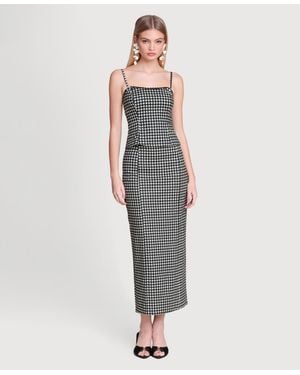 Avec Les Filles Square Neck Peplum Tank Top - Gray