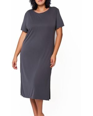 iCollection Lilliana Plus Size Modal Lounge Dress - Gray