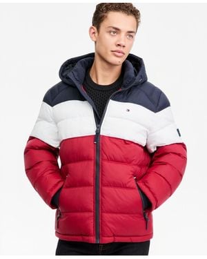 Tommy Hilfiger Hooded Puffer Jacket - Red
