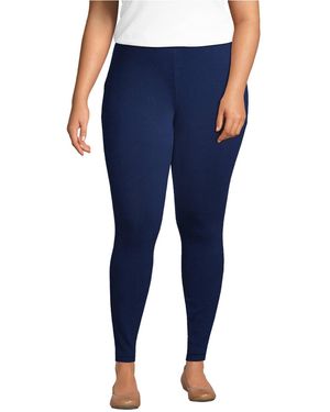 Lands' End Plus Size Starfish Mid Rise Knit leggings - Blue