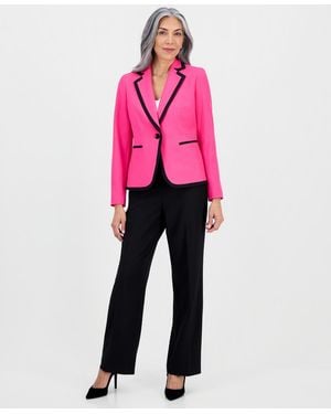 Le Suit Notch-lapel Colorblocked 2 Piece Pantsuit - Pink