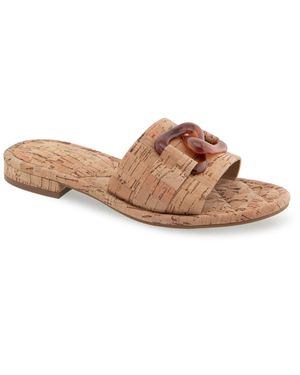 Aerosoles Big Charm Slide Open Toe Sandals - Brown