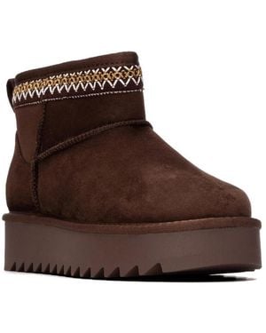 Xti Platform Suede Ankle Booties Refresh Collection - Brown