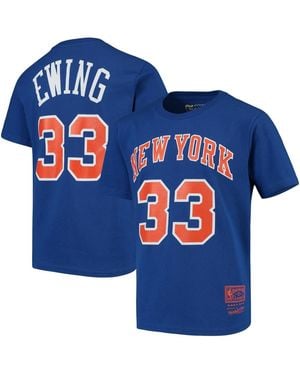 Mitchell & Ness Big Boys And Girls Mitchell Ness Patrick Ewing New York Knicks Hardwood Classics Name Number T-shirt - Blue