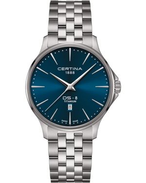 Certina Swiss Ds-8 Silver-tone Titanium Bracelet Watch 40mm - Gray